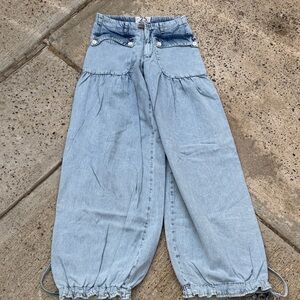 We The Free Light Blue Barrel Wide Leg Jeans